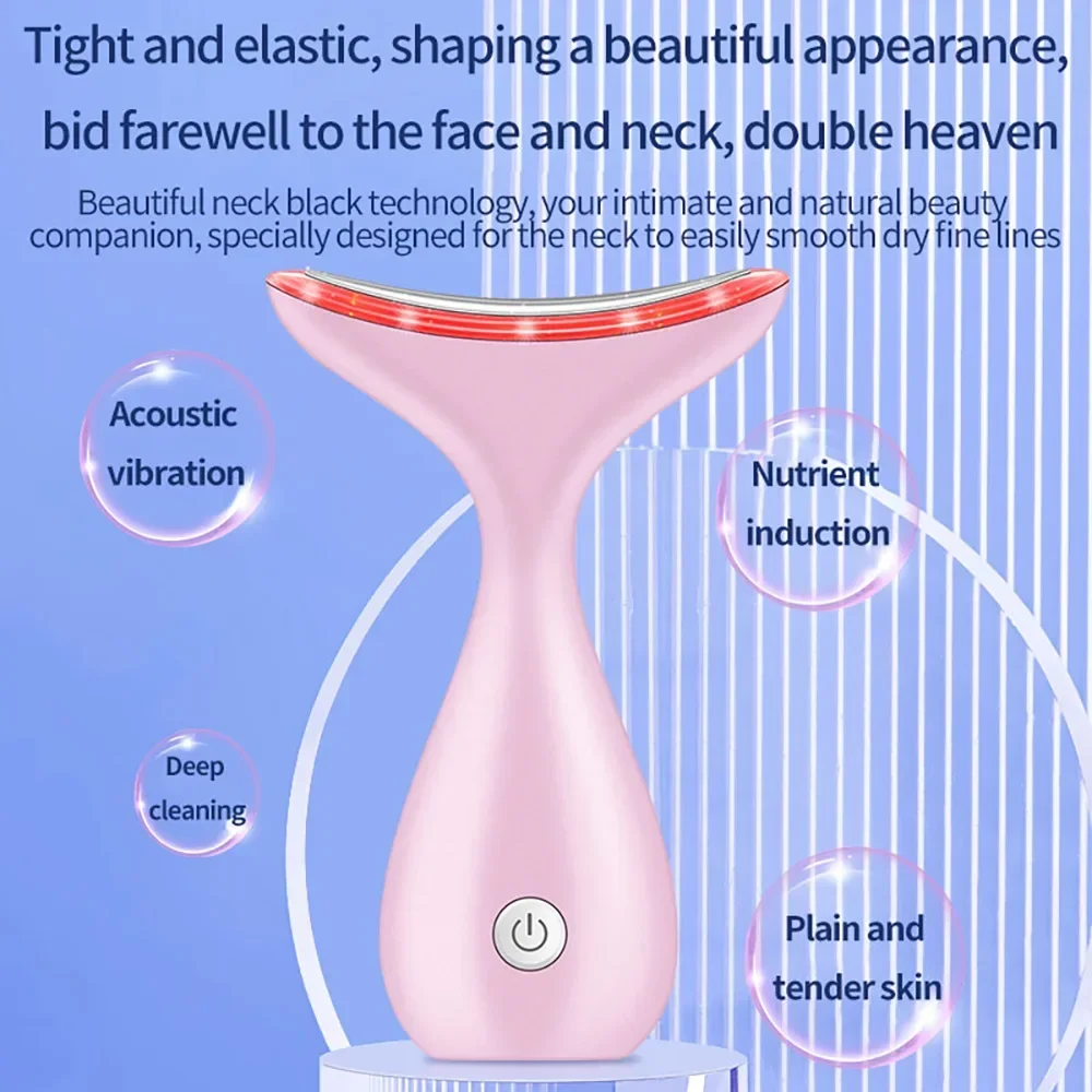 Neck Face Beauty Device Photon Skin Face Lifting Firming Neck Wrinkle Removing Whitening LED Massager Facial Care Device