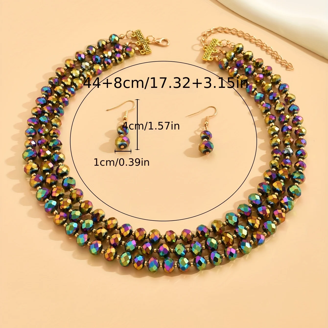 1 necklace +1 pair of earrings, Boho style jewelry set, fashion match, party date gift for girlfriend!
