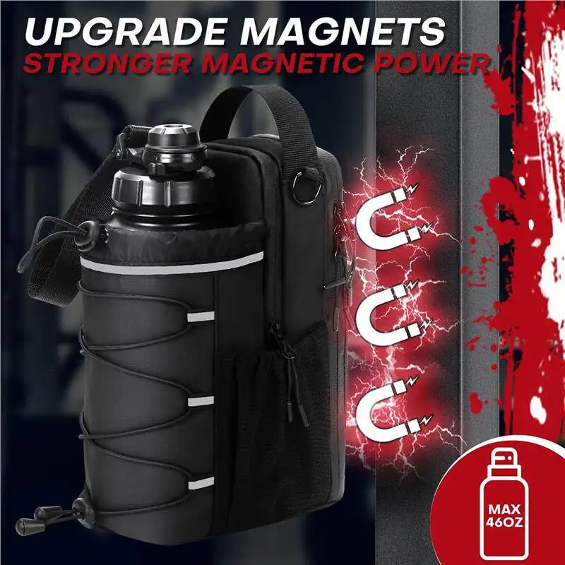 Magnetic Gym Bag Large Capacity Magnetic Carrier Bag With Phone Pocket Portable Gym Water Bottle Pouch Gym Accessories Storage