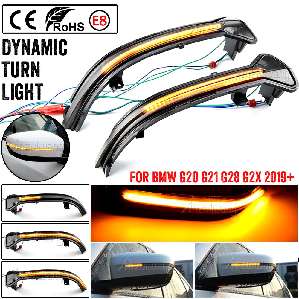 LED Turn Signal Rearview Side Mirror Light For BMW 3G20 G21 G28 G2x 2019 2020 Flashing Dynamic Blinker Sequential Indicator