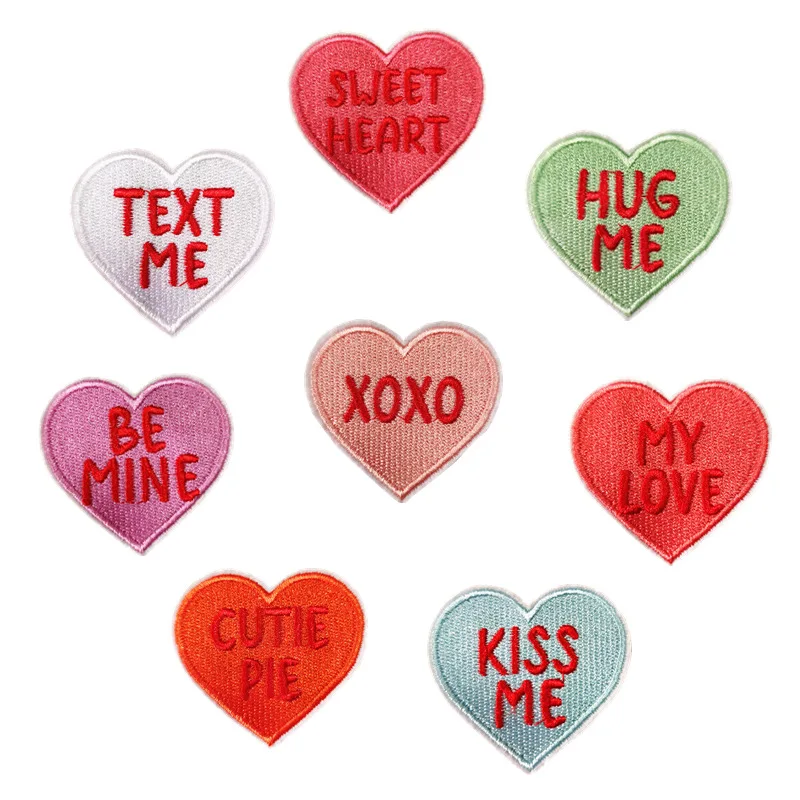 

TEXT ME SWEET HEART Patches Embroidery Applique Ironing Clothing Sewing Supplies Decorative Badges Handmade Patch