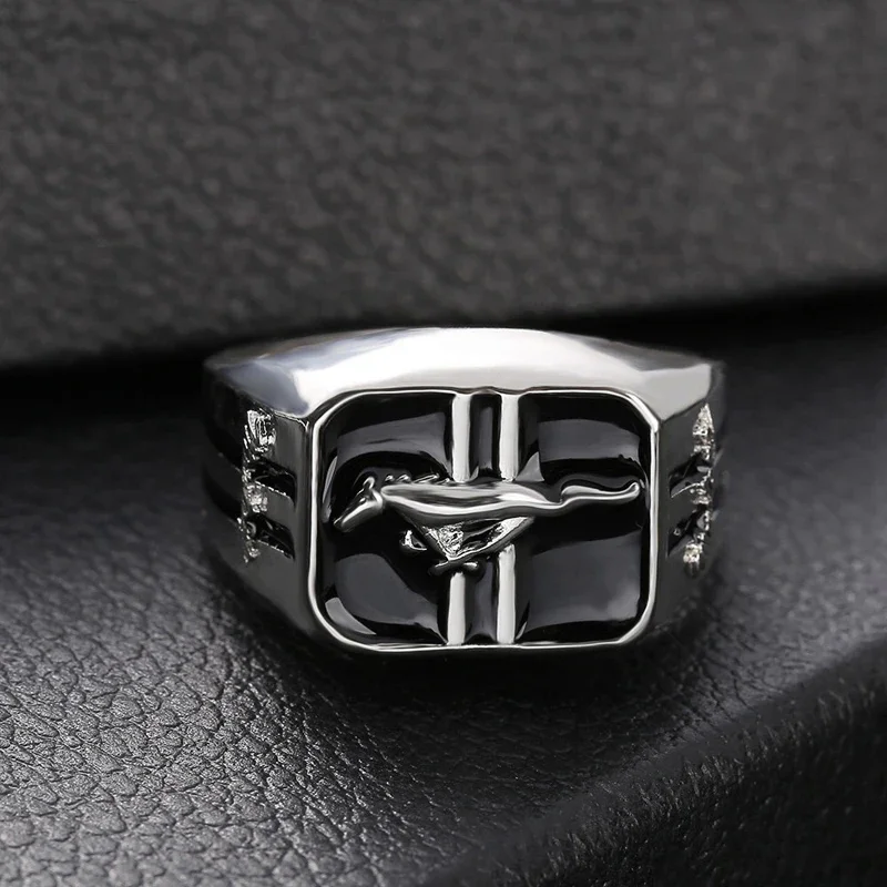 Europe and America Mustang Racing Men's  Ring Domineering Punk Party Jewelry Rock Friends Gift  Wholesale - view 4