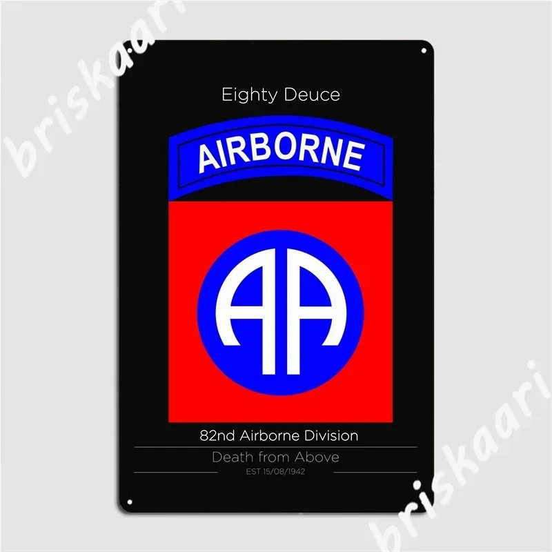 82nd Airborne Division Metal Sign Classic Wall Cave Wall Decor Mural Tin Sign Posters