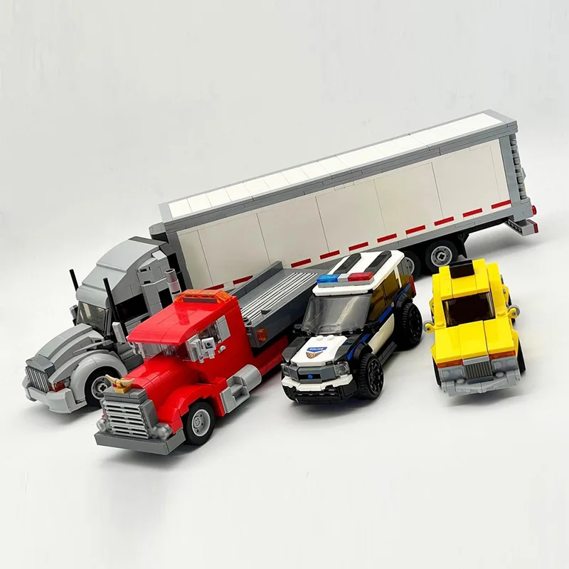 City Car Model MOC Building Bricks Service Transport Vehicle Pack Modular Technology Children Holiday Gifts Assemble Toys Suit