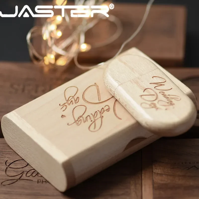 Free Logo Photography Gift Pen Drive 64GB Real Capacity Flash Drives 32GB Wooden Box Memory Stick 16GB Wedding Gift U Disk 8GB