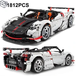 1812PCS Technical Paganied Huayra Spyder Convertible Sports Car Building Blocks Zonda Speed Racing Vehicle Bricks Toys For Boys