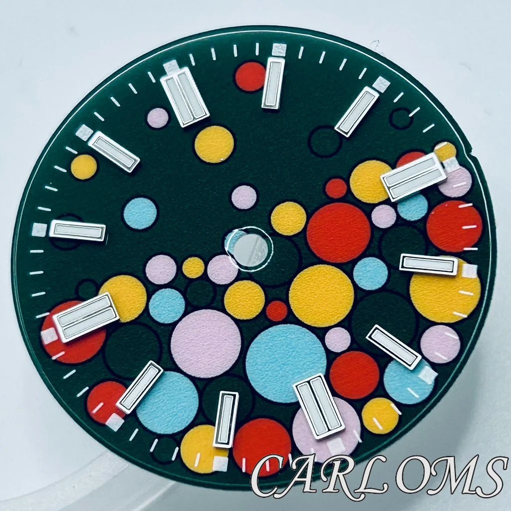 TOP 28.5mm NH35 NH36 4R35 4R36 7R26 7R36 Movement Blue Yellow Red Pink Green Sterile Luminous Watch Dial Date