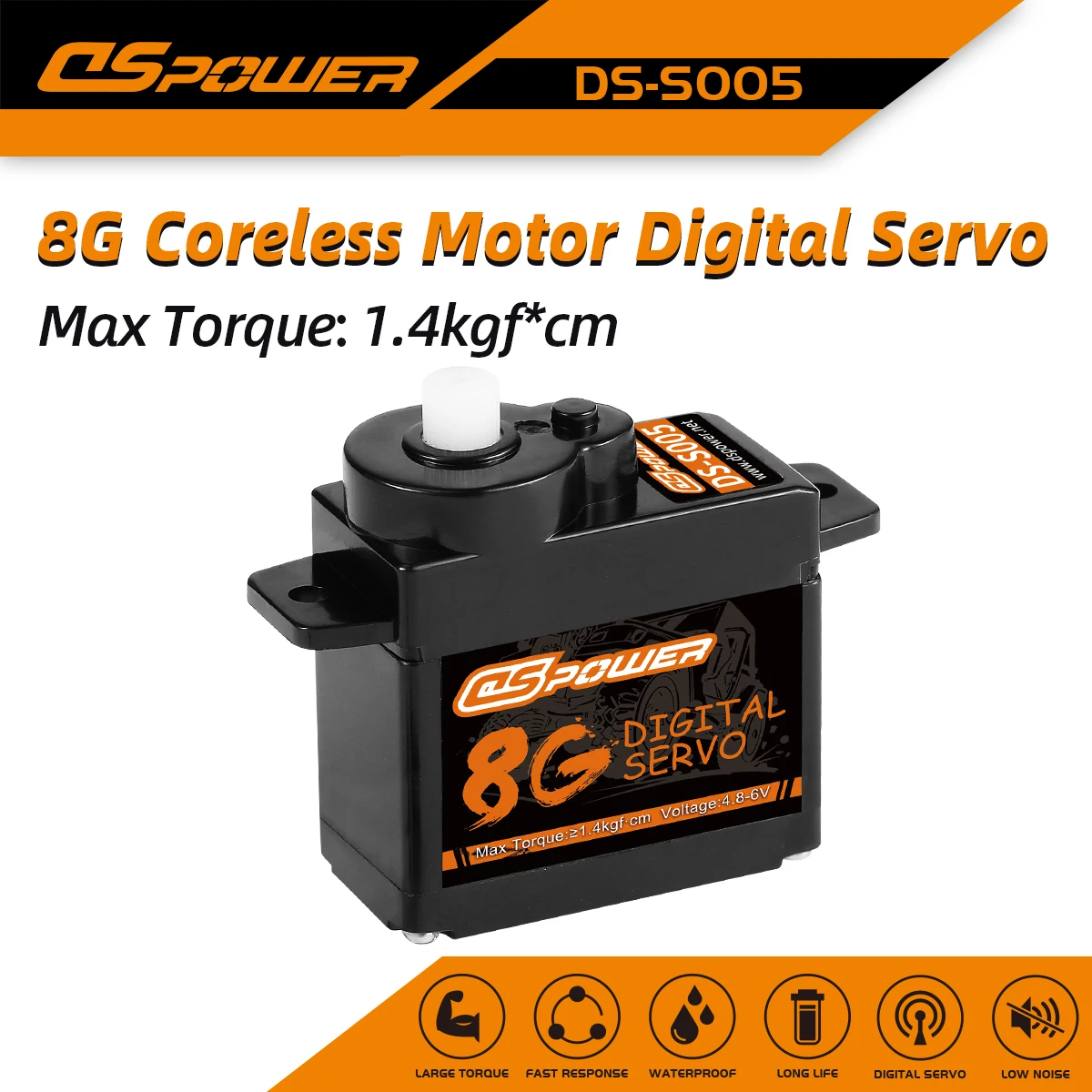 DSpower S005 8g Micro Digital Servo ingranaggi in plastica Mini servi per SCX24 RC Car WLtoys k969 k989 k999 Mini Q Aereo Robot