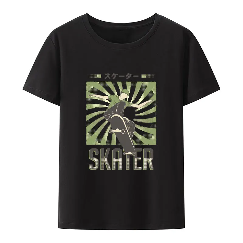 

Funny Skater Casual Print T Shirt Retro Breathabl Gift Tops Creative Otaku Punk Trend Tee Unisex Japan Gym Street Fashion Shirt