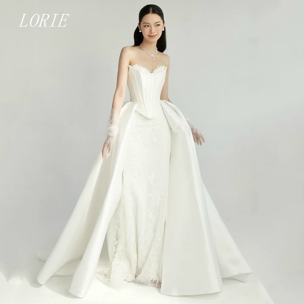 

LORIE Luxury Lace A Line Wedding Dress Sweetheart Bridal Dresses Appliques Corset Wedding Gown Customized 2026