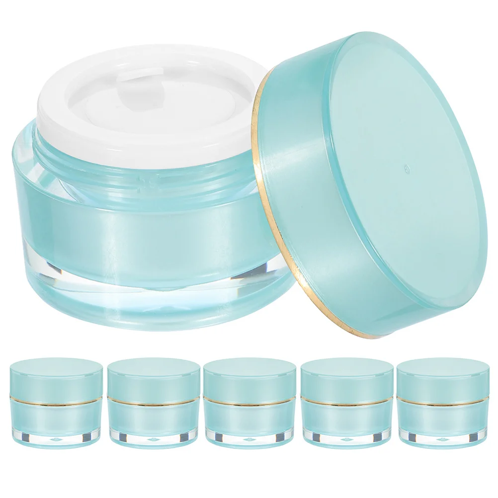 6 قطع 10 جرام من حاويات كريم الأكريليك برطمانات السفر تصميم بسيط مادة قوية لحاويات جرة كريم المكياج مع أغطية #5