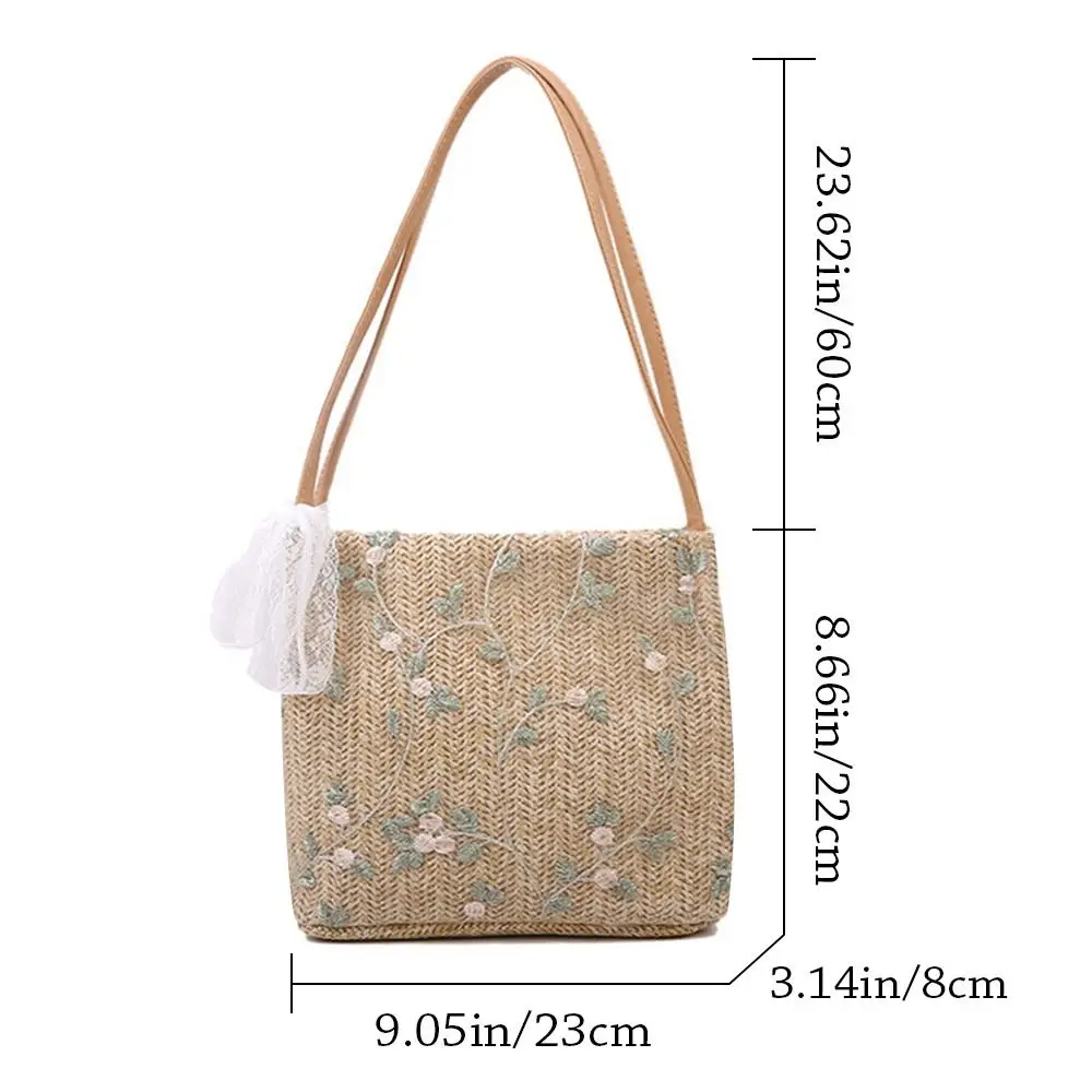 Women Shoulder Bag Summer Beach Straw Bags Large Capacity Handbags Female Woven Tote Bags