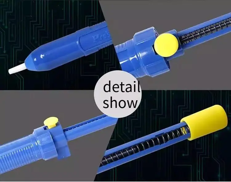 Pro'sKit solder sucker DP-366P Long handle manual strong suction device tin suction pump suction gun solder removal tin tool
