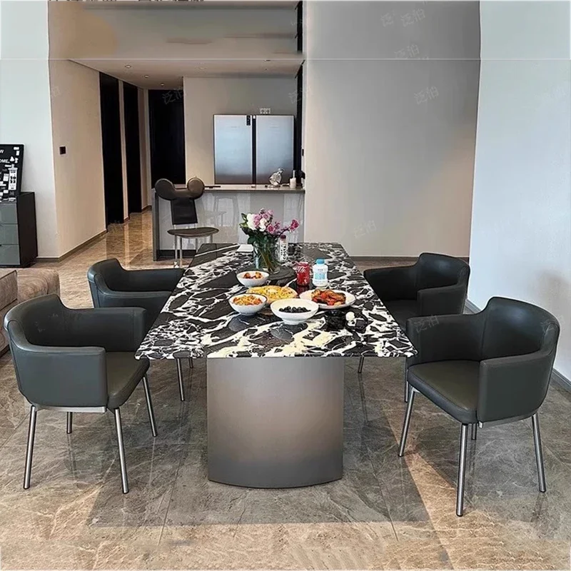 

Italian Design Luxury Dining Tables Black Big Indoor Center Marble Dining Table Kitchen Stone Modern Mesa Comedor Home Furniture