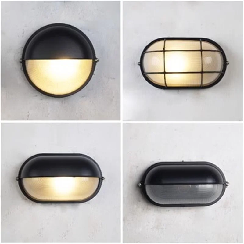 

Retro LED Porch Light Industrial Wall Lamp E27 Outdoor WaterproofIP65 Garden Corridor Balcony Bathroom Vintage Glass Wall Sconce