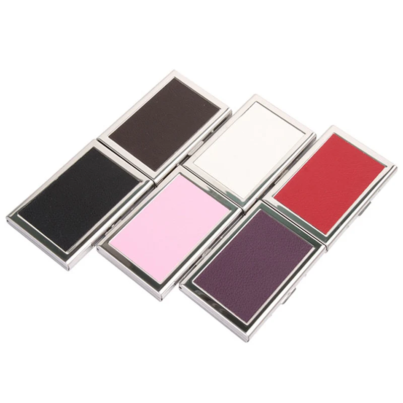 الأزياء الصلبة الرجال الفولاذ المقاوم للصدأ حامل بطاقة الائتمان معرف الأعمال البنك بطاقة حالة المحفظة المعدنية للنساء 6 فتحات #6