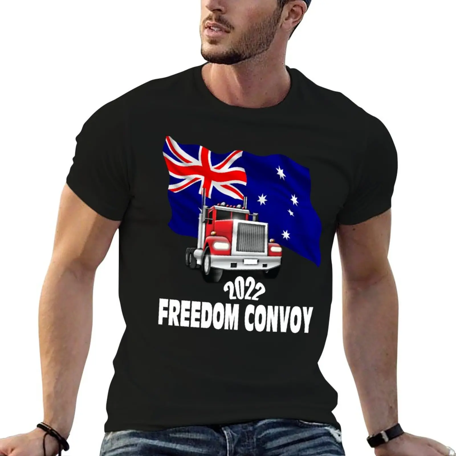 

Мужская рубашка с флагом Freedom Australia for 2022Truck Waving роскошная мужская футболка Convoy с футболкой Australian t