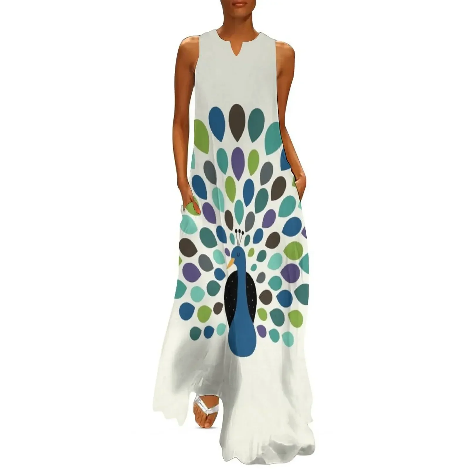 

Peacock Time Long Dress long sleeve dress festival outfit women clothing women summer 2025 Women's summer suit Dress