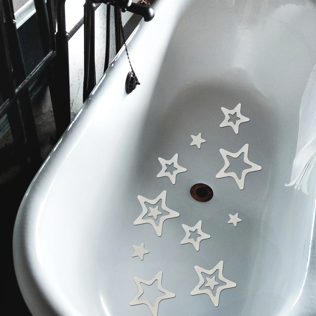 10PCS White Five-pointed star Non Slip Bathtub Stickers