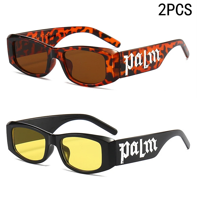 2PCS Small Frame Letter Sunglasses, New Instagram Influencer Sunglasses, Punk Trend Runway Sunglasses 3059(5326) image 2