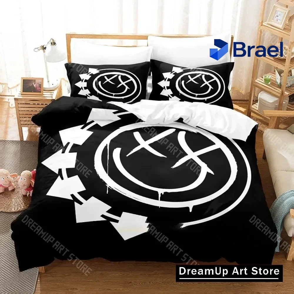 Exquisite 3D Print Fashion Blink-182 BAND LOGO Bedding Set Boys Girls Twin Queen King Size Duvet Cover Pillowcase Bed Boys Adult