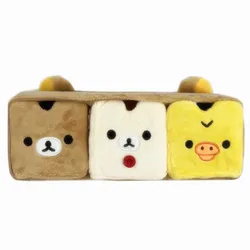 Caja de almacenamiento de escritorio de felpa de oso Rilakkuma para niños y niñas, bolsas de maquillaje de peluche, estuche de cosméticos para mujeres, lindo, nuevo