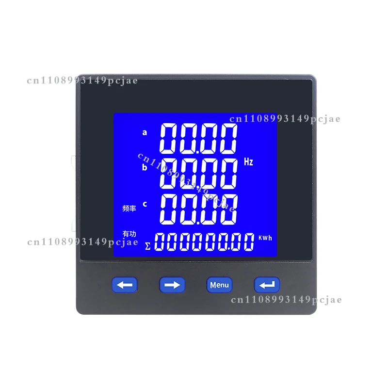 for Three-Phase LCD Multi-Function Power Meter With RS485 0.5 Class V A W VA HZ VAR KWH