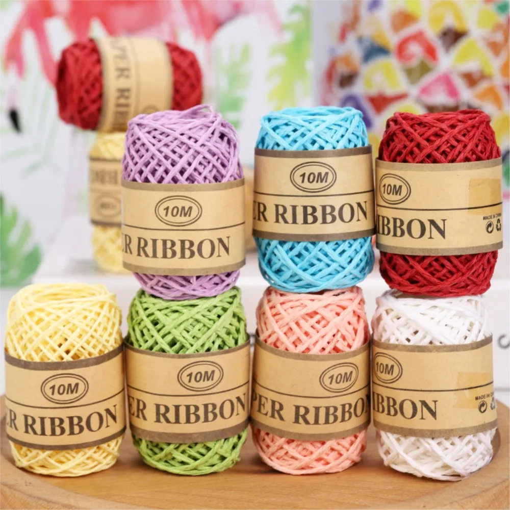 Chainho,Thin Paper Rope,Double-Strand,Diameter 1mm,7 Color Available,7Pcsx10 Yards,DIY Hand-Woven Flower,Packaging Material,SZ18