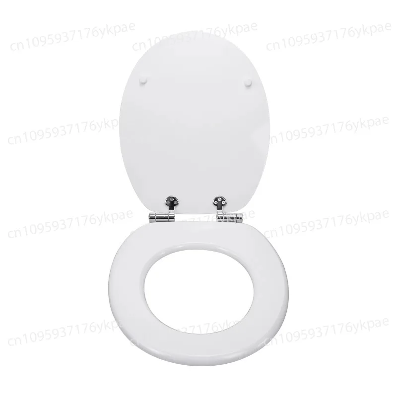 MDF Toilet Seat White Wooden Toilet Lid with Soft Closing Hinge