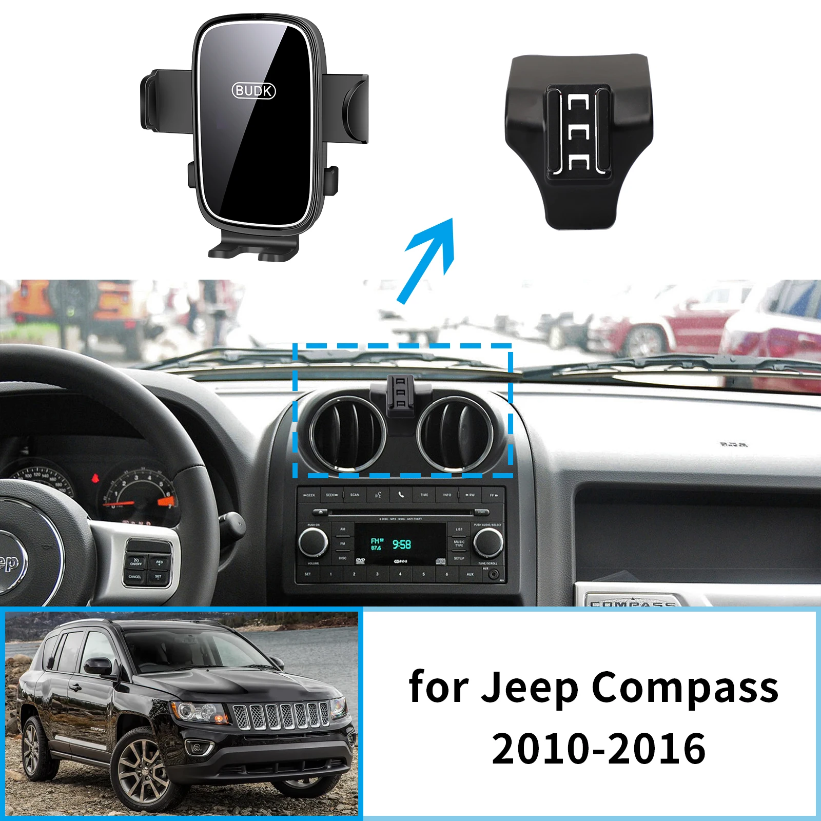 

Car Mobile Phone Holder for Jeep Compass MK49 2010~2016 Navigation Stand Auto Accessories GPS Bracket