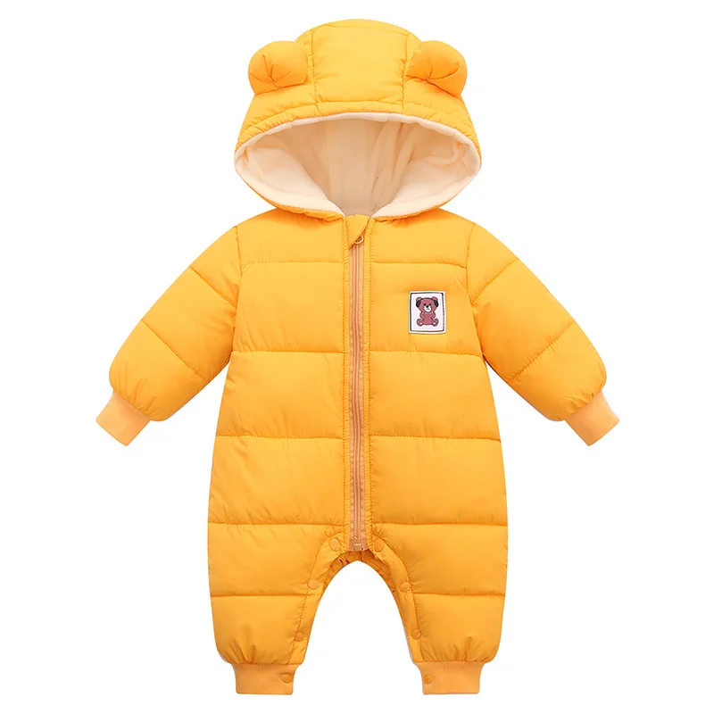 Baby\'s jumpsuit Baby Girls Clothes Newborn Winter Thick Rompers Infant Costume Coat Plus velvet Toddler Romper 0-3T boys Romper
