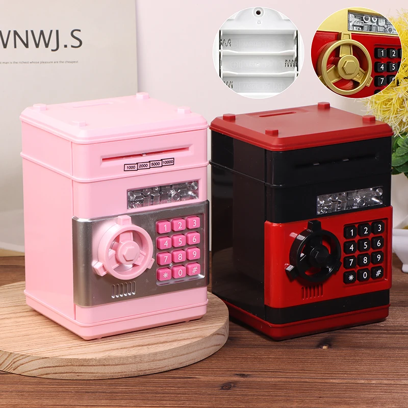 1PCS Piggy bank Creative Money box Automatic Mini Safe Coins Cash Saving Money Case Deposit Banknote Desktop Decor