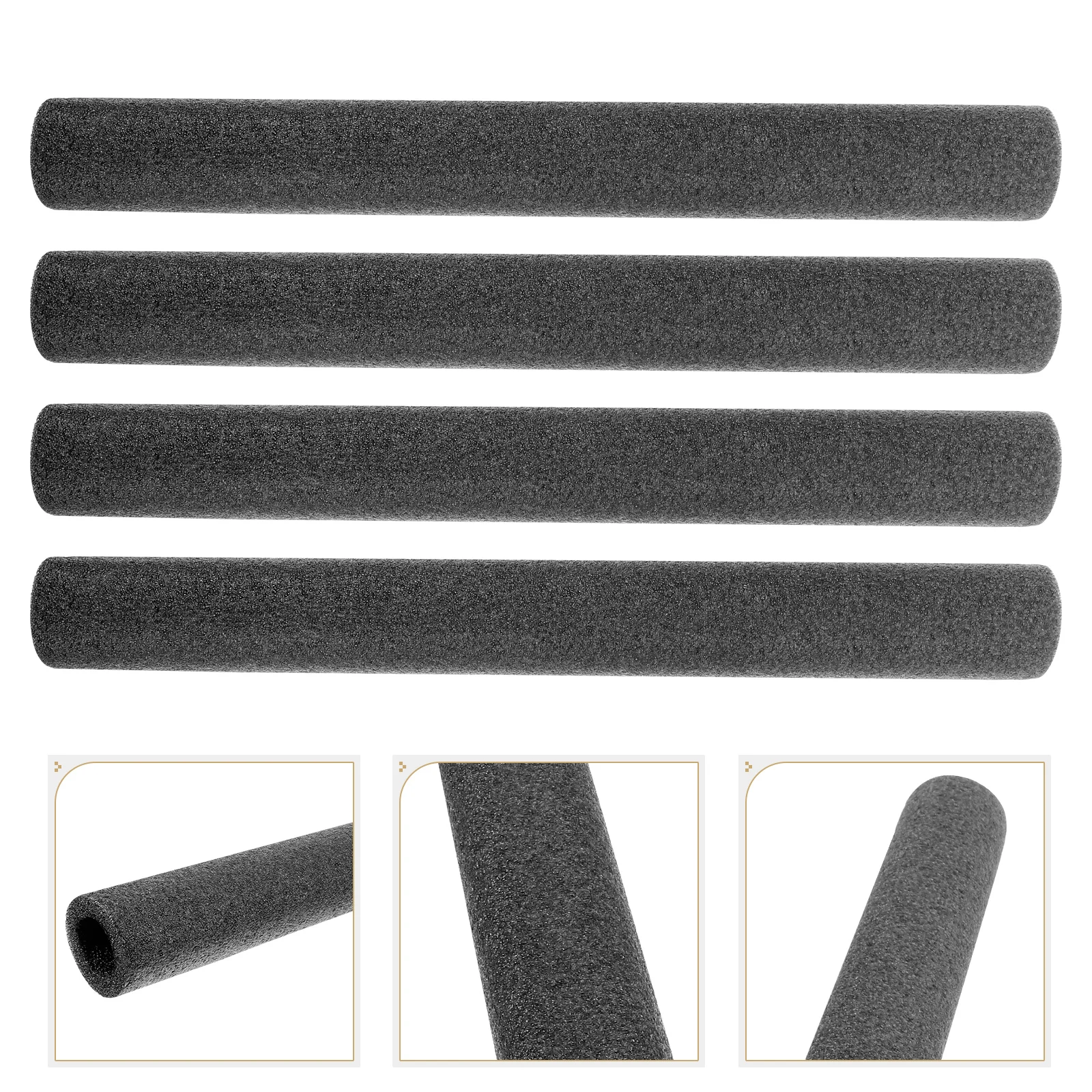 4 Pcs Padding Insulation Pipe Covers White Sponge Tube Black Foam for outside Child