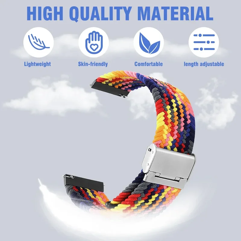 Braided Band For Amazfit GTS 4/2/2e/3/GTS2 Mini/GTR/4/3/Pro/GTR2/47mm/stratos 20mm/22mm Elastic Nylon Bracelet Amazfit bip strap