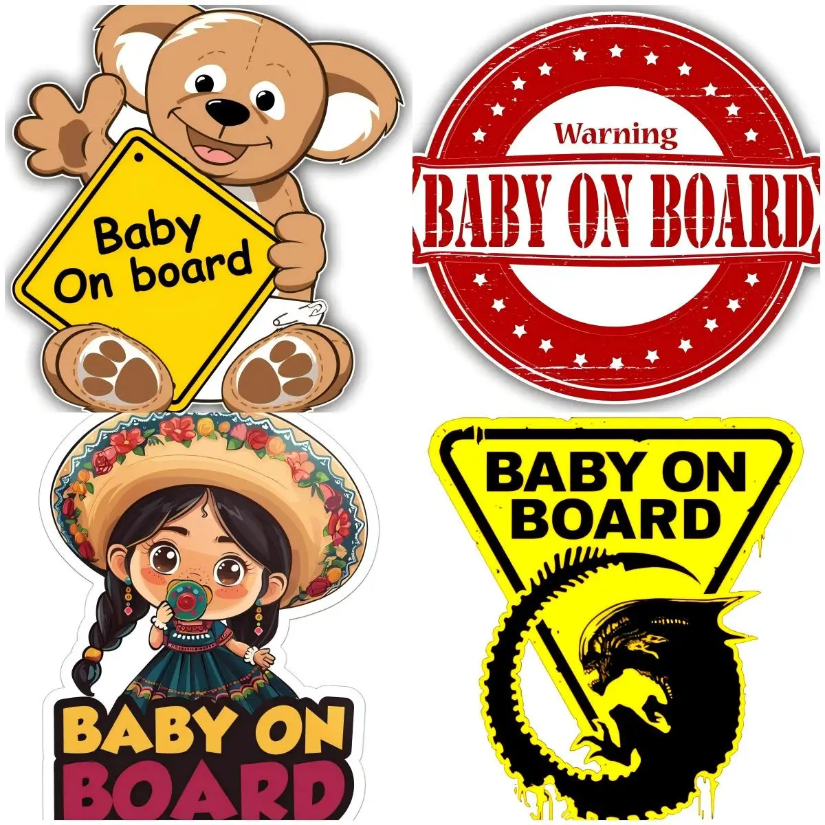 

Funny Baby on Board Saticker Car Truck Van Bumper Window Wall Reflective Decal