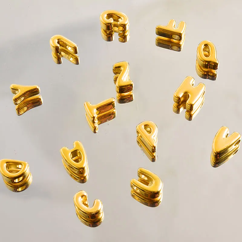 

20pcs A-Z Stainless Steel English Initial Spaced Bead Pendant Charm Mini Exquisite 26 Letter Bead Accessory For Jewelry Making