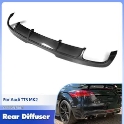 Car Rear Bumper Diffuser Lip Spoiler Carbon Fiber for Audi TTS MK2 8J 2008-2014 Racing Rear Apron Guard Lip Body Kit FRP