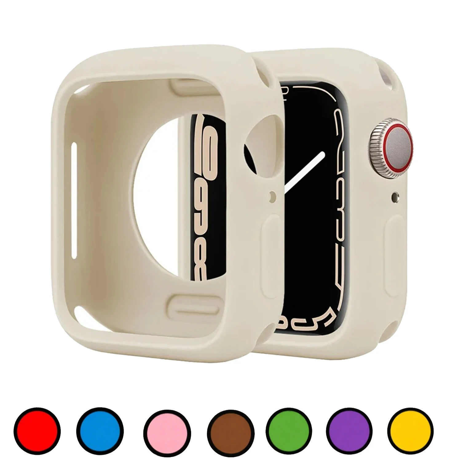 

Soft Silicone Case For Apple Watch Series 11/10/9/8 42mm 46mm 40mm 44mm Protection Shell Cover for iWatch 41MM 45mm Accessories