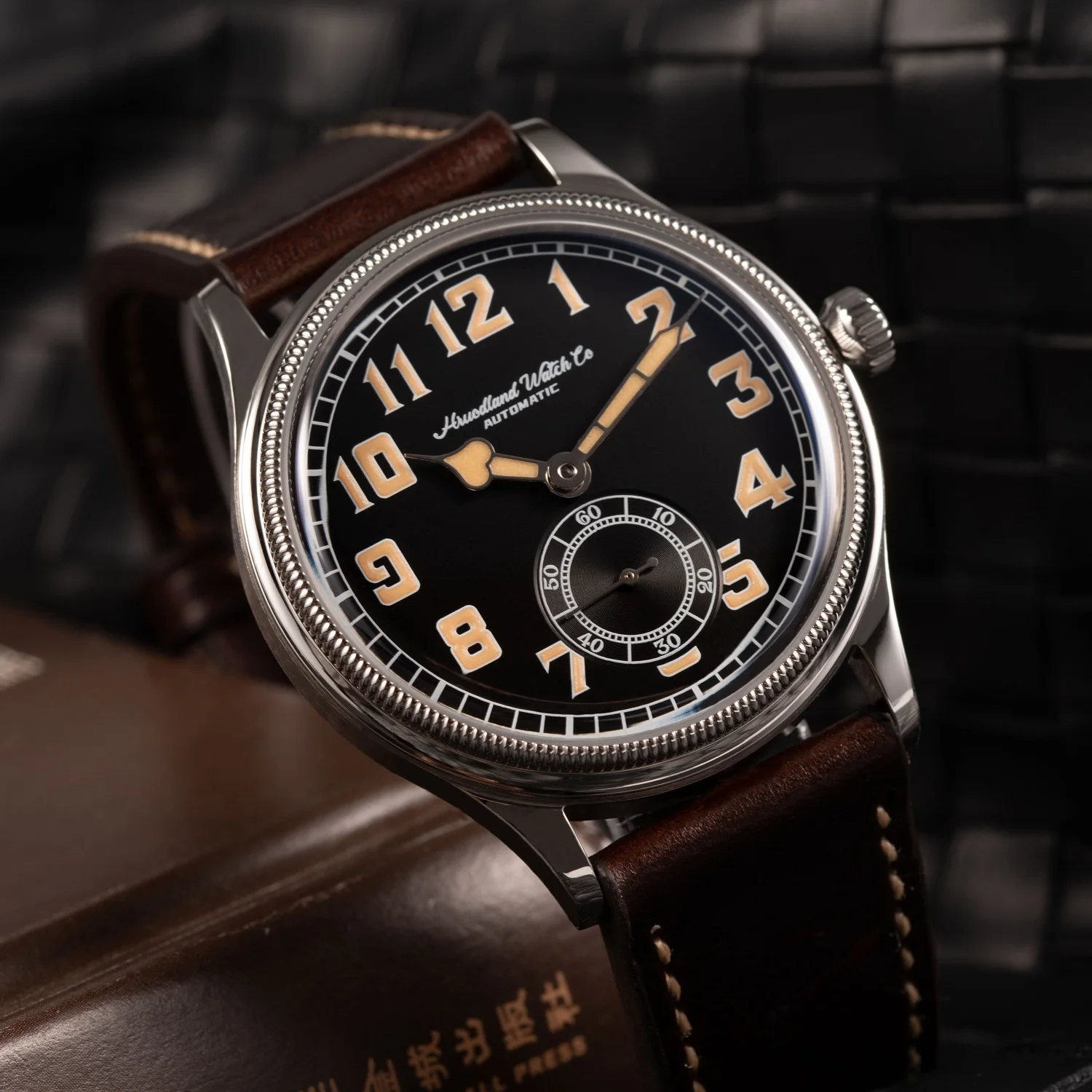 Hruodland 2025 New Men Automatic Mechanical Watch Seagull ST1701 Retro Pilot K1 Glass Stainless Steel Leather Reloj Hombre