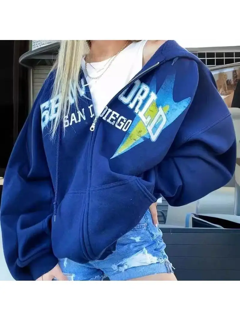 

Свитшот в стиле Y2K, панк-фурнитура, модная куртка, зимняя, для походов, удобная в носке, женская одежда, другие серии, ткань: прочее