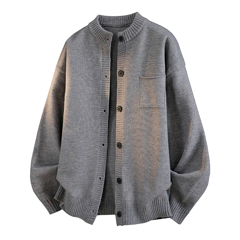 Mens Cardigan Sweaters Cable Knit Autumn Winter V Neck Button Down Knitted Cardigan with Pockets Mens Cardigan Sweaters