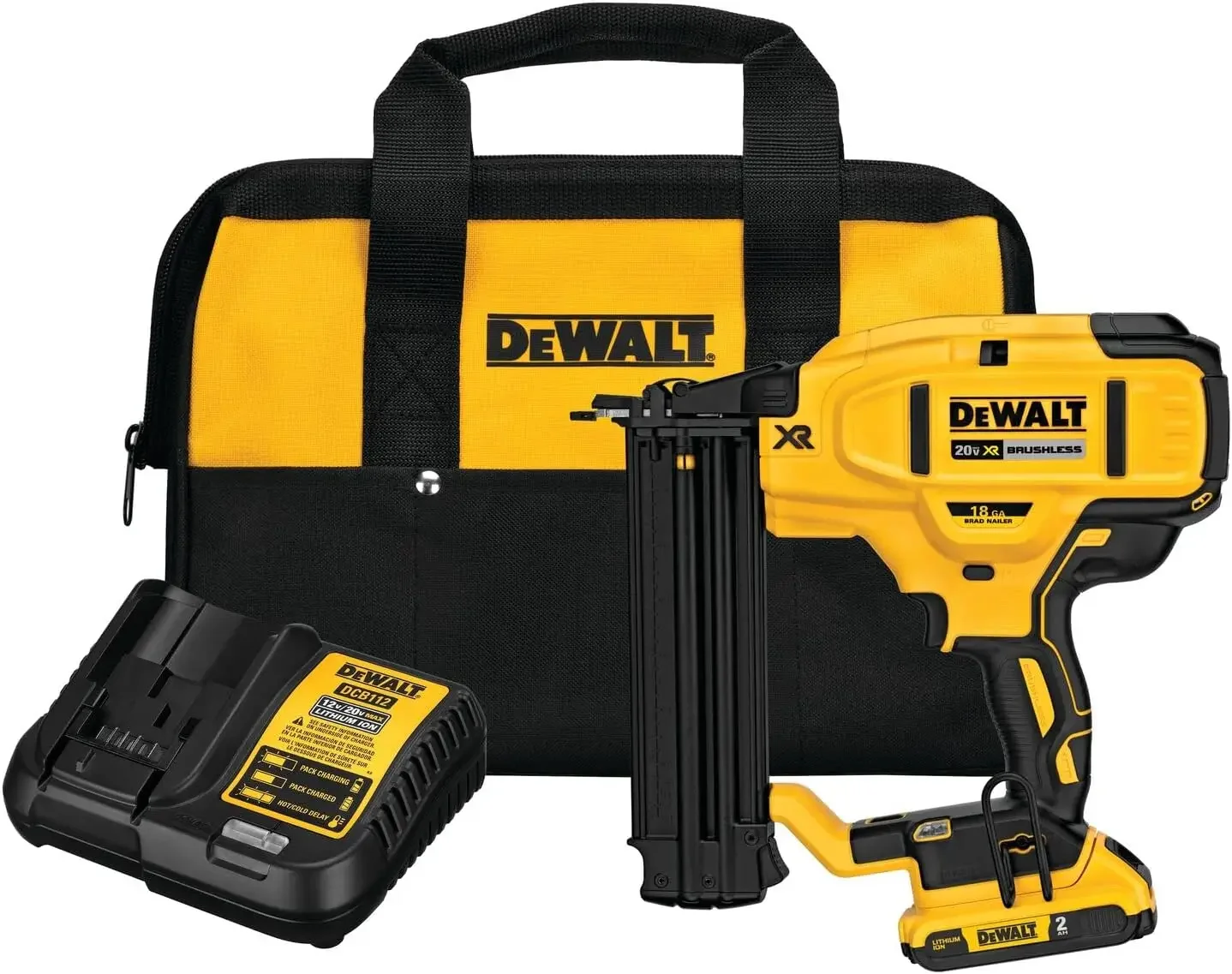 DEWALT 무선 브래드 타정기 키트, 20V MAX, 18GA (DCN680D1)