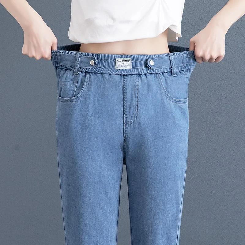 High waist Jeans Women's Spring Autumn New Slim Skinny Pants Casual Women Denim Trousers Blue Female Stretch Pencil Jeans NS5783