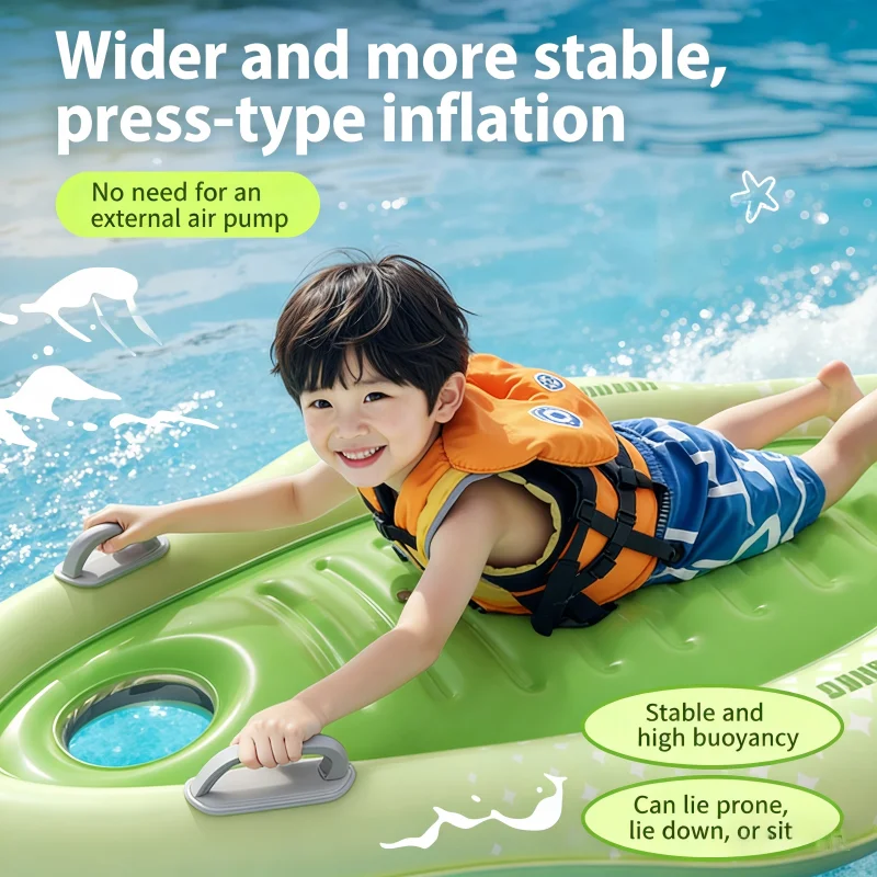 

2026 Kids Inflatable Surfboard Floating Board Water Play Toy Mount Floating Bed Swimming Ring Integrated Press Beach Party Toy