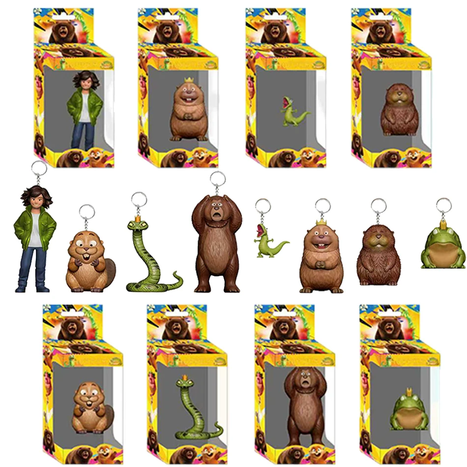 New 8 styles of beaver renovation plan series featuring small statue models with keychains and boxes as children's gifts