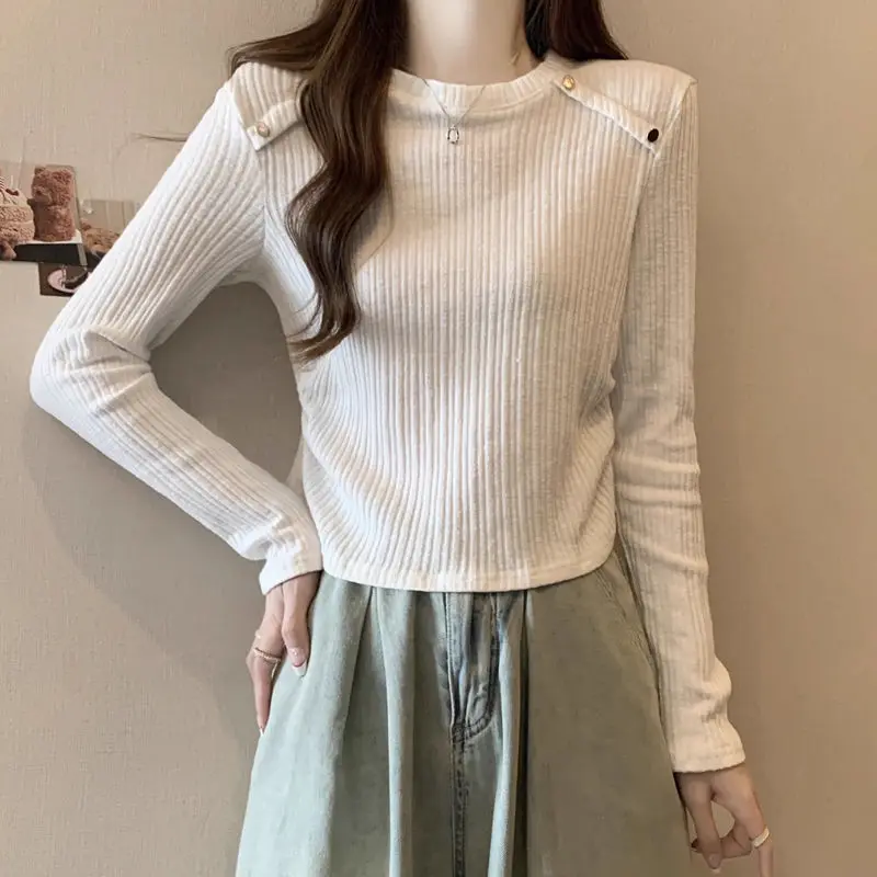 Versatile Commuter Autumn Winter New Women's Crew Neck Fashion Simplicity Loose Sweaters Casual Long Sleeve Knitted Tops