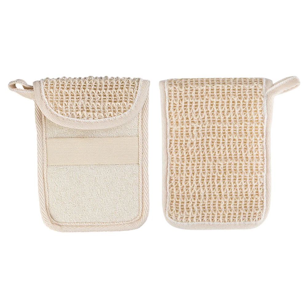 2 Pcs Soap Bag Convenient Pouch Portable Clean Bags for Bars Cotton Linen Exfoliating