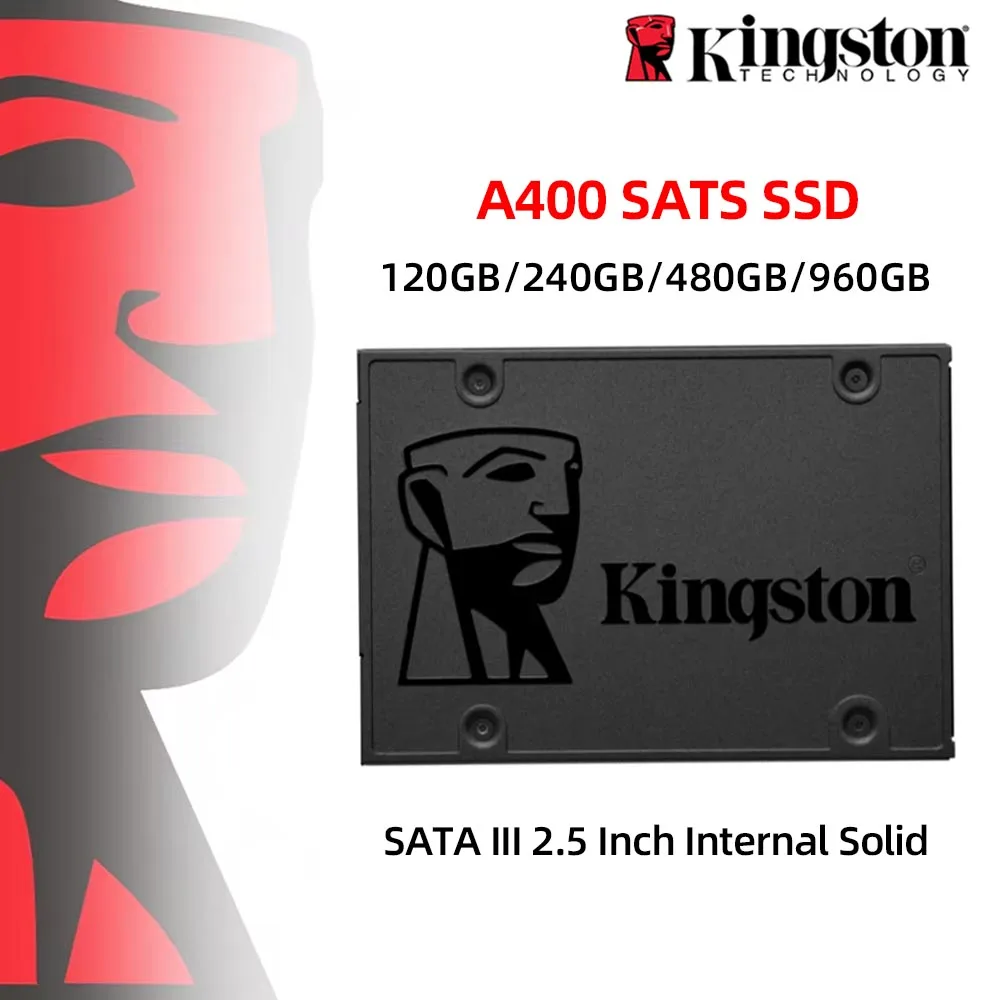 Kingston SSD Internal Solid State Drive A400, 960GB 480GB 240GB 120GB 2.5 inci SSD SATA III HDD Hard Disk untuk Laptop Desktop