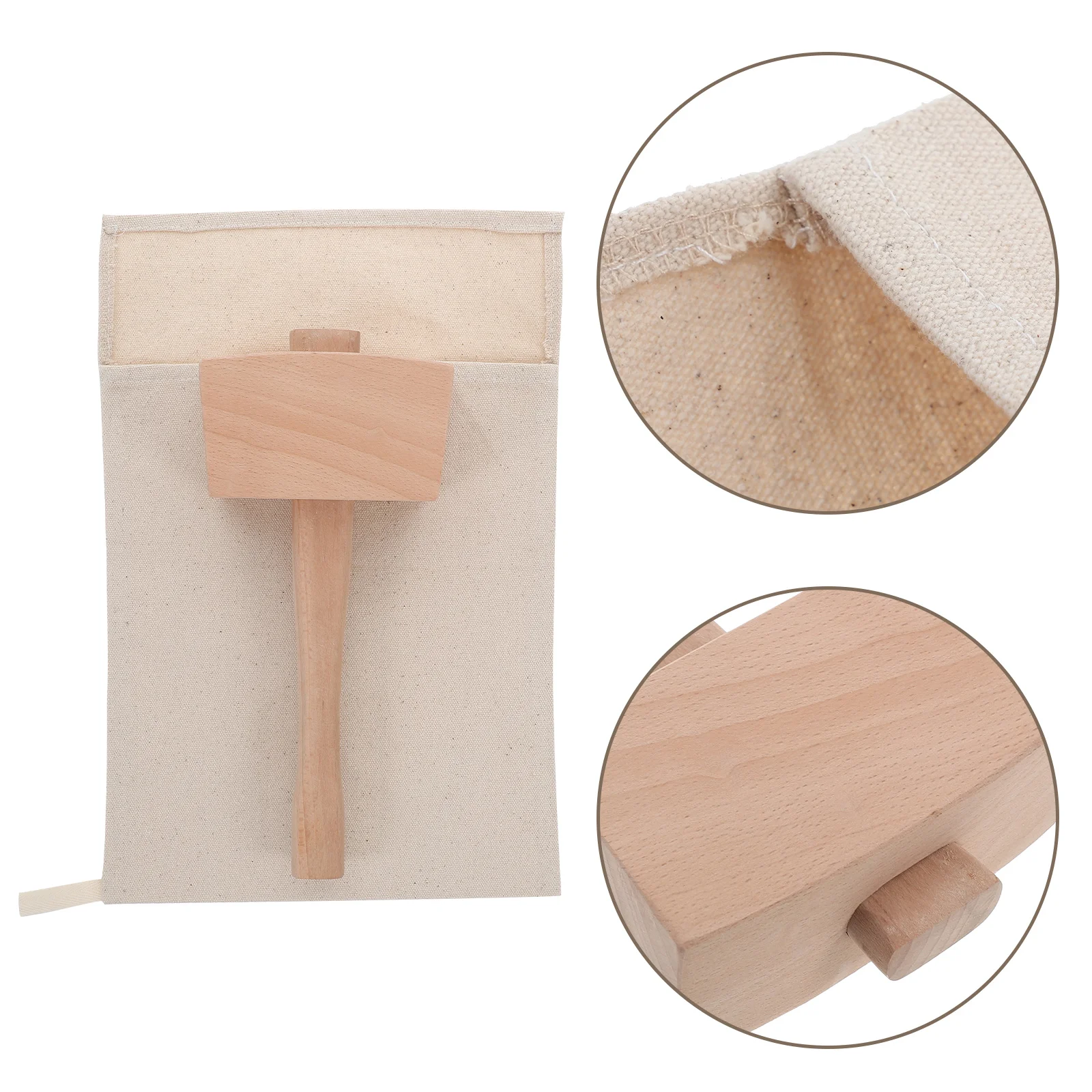 

2pcs Canvas Crushing Bag Wood Mallet Crushed Nuts Chocolate Home Bars Restaurant Manual Crusher Bartending Supplies Bag Hammer