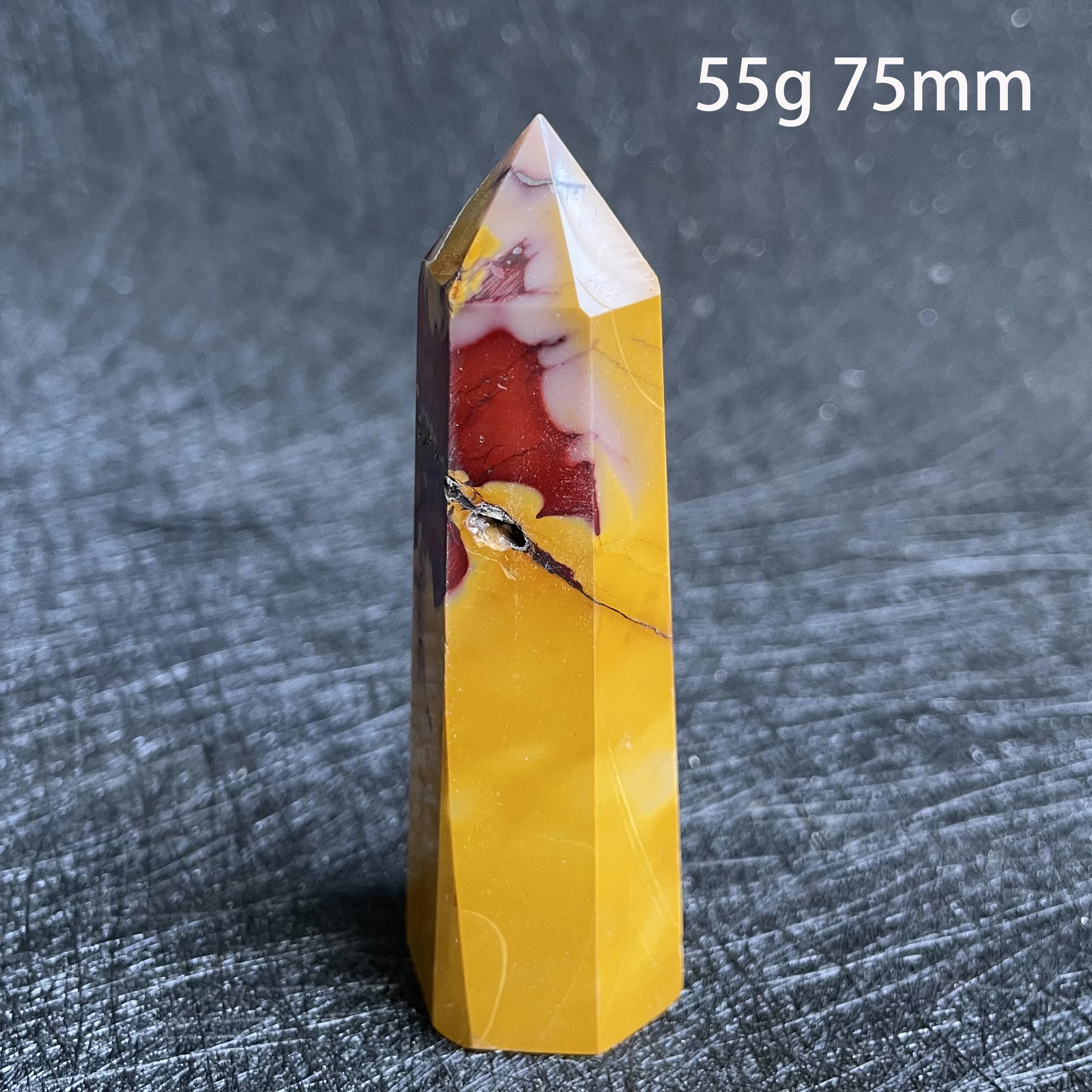 

Natural Egg Yolk Stone Crystal Tower Home Decoration Rock Quartz Wand Point Polished Obelisk Healing Gift